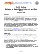 Actualización de salud Brote Clade Mpox África oriental y central
